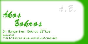 akos bokros business card